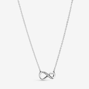 Pandora Sparkling Infinity Collier Anhänger Silber | PLEFGK-965