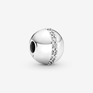 Pandora Sparkling Line Clip Klammern Silber | UKLYDV-673