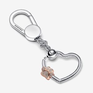 Pandora Sparkling Paw Print Keychain Charms Mehrfarbig | DNJRGK-307