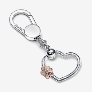 Pandora Sparkling Paw Print Keychain Charms Mehrfarbig | MVUEXB-357