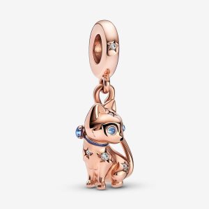 Pandora Sparkling Pet Cat Baumeln Rosa Gold | ODFXTR-479