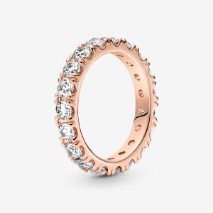 Pandora Sparkling Row Eternity Band Rosa Gold | QYTEAI-732