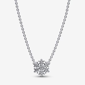 Pandora Sparkling Snowflake Anhänger Silber | YLRHWX-478