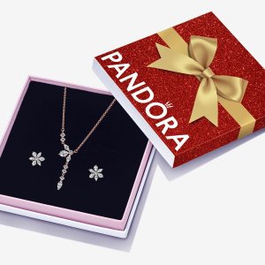 Pandora Sparkling Snowflake Gift Halsketten- Und Ohrring-sets Mehrfarbig | OIUDQJ-160