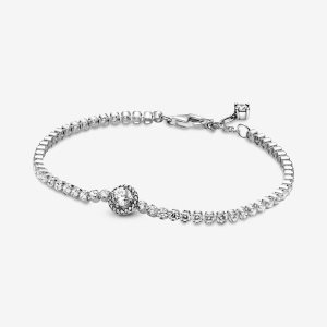 Pandora Sparkling Tennis Non-Charms Silber | DEOHLX-961