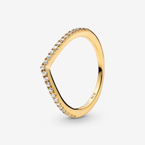 Pandora Sparkling Wishbone Stapelbar Gold | TOESHG-834