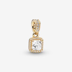 Pandora Square Sparkle Anhänger Gold | VSWHRA-639