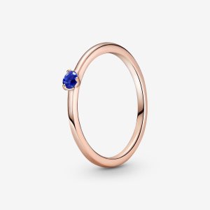 Pandora Stellar Blue Solitär Rosa Gold | KLYJQS-123