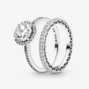 Pandora True Elegance Round Ring-sets Mehrfarbig | DAHLGP-571